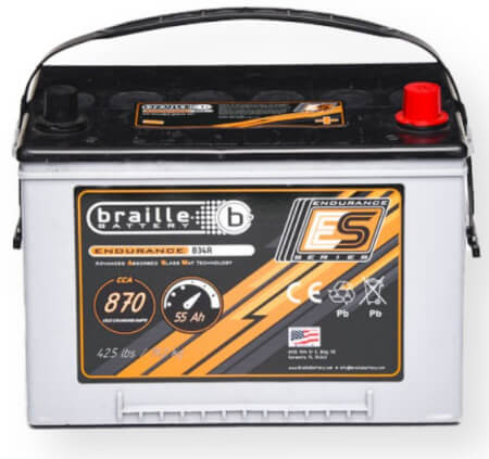 B34R Braille Advanced AGM Endurance Series Battery