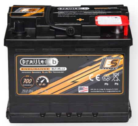 B47-H5-L2 Braille Advanced AGM Endurance Series Battery