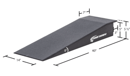 5" H Lip Nose Rack Ramp - 8.6 Degree Approach Angle