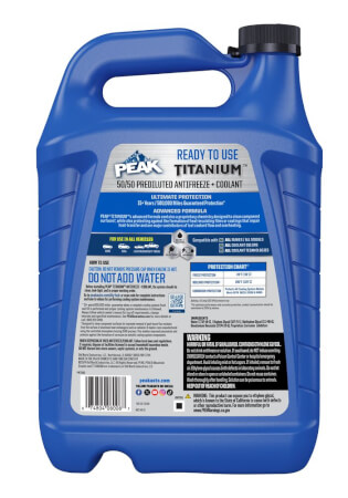 PEAK® TITANIUM 50/50 Prediluted Antifreeze + Coolant